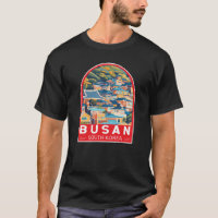 Busan Zuid-Korea Travel Art Embleem