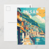 Busan Zuid-Korea Travel Art Vintage Briefkaart (Voorkant / Achterkant)