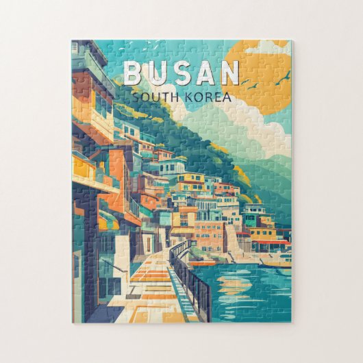 Busan Zuid-Korea Travel Art Vintage Legpuzzel (Verticaal)