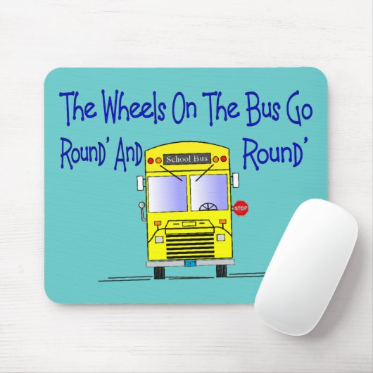Busbestuurder "The Wheels on the Bus" Muismat (Met muis)