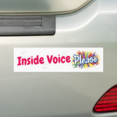 Busbord/sticker INSIDE VOICE PLEASE School Bus Bumpersticker (Op auto)