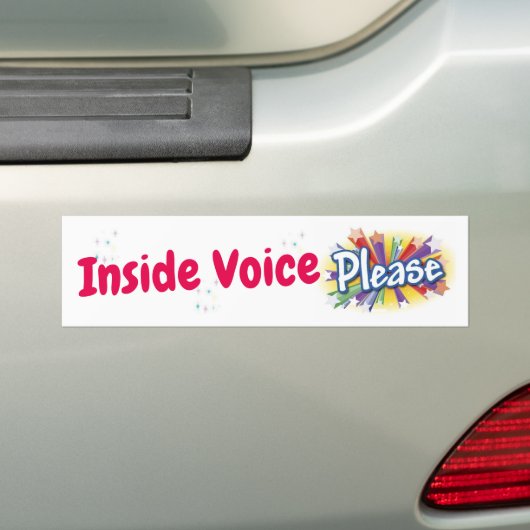Busbord/sticker INSIDE VOICE PLEASE School Bus Bumpersticker (Op auto)