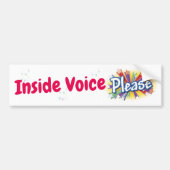 Busbord/sticker INSIDE VOICE PLEASE School Bus Bumpersticker (Voorkant)
