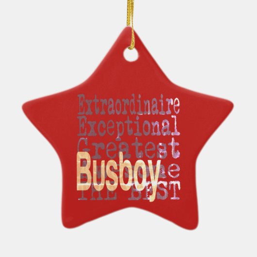 Busboy Extraordinaire Keramisch Ornament (Achterkant)