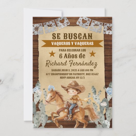 Buscan wilde Mexicaanse cowboyverjaardag Kaart (Voorkant)