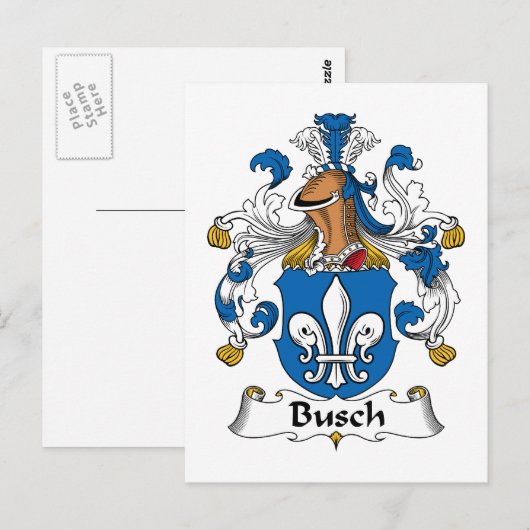 Busch Family Crest Briefkaart (Voorkant / Achterkant)