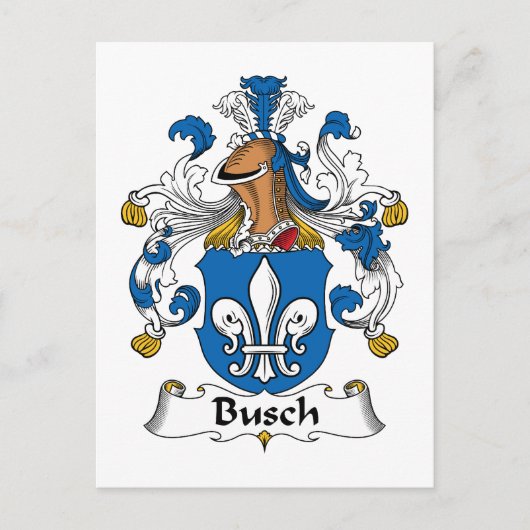 Busch Family Crest Briefkaart (Voorkant)