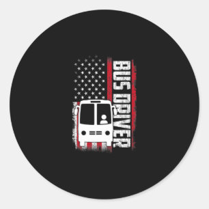 buschauffeur american flag grappige citaten gezegd ronde sticker