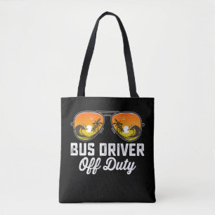 Buschauffeur buiten dienst zonnebril laatste schoo tote bag