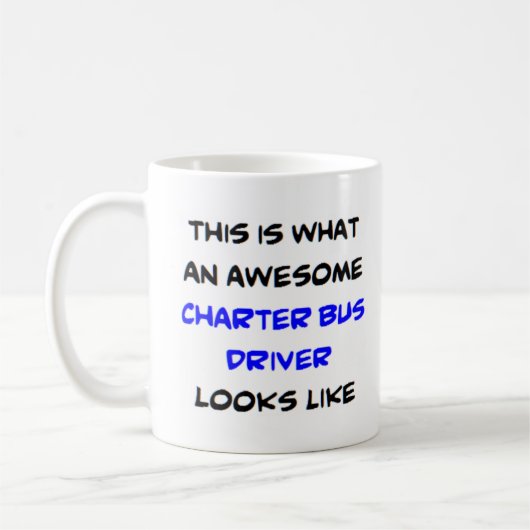 buschauffeur, charter, geweldige koffiemok (Links)