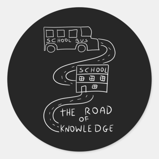 Buschauffeur De weg naar kennis Ronde Sticker (Voorkant)
