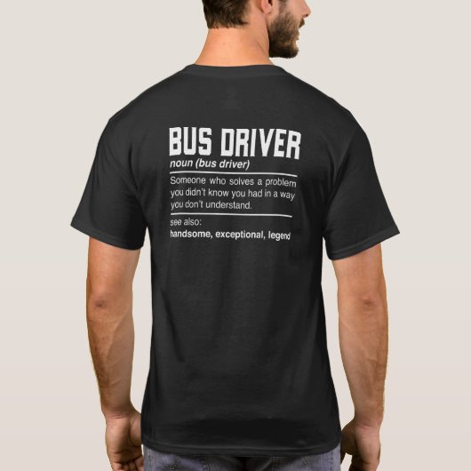 Buschauffeur Definitie Ontwerp School Openbare Bus T-shirt (Achterkant)