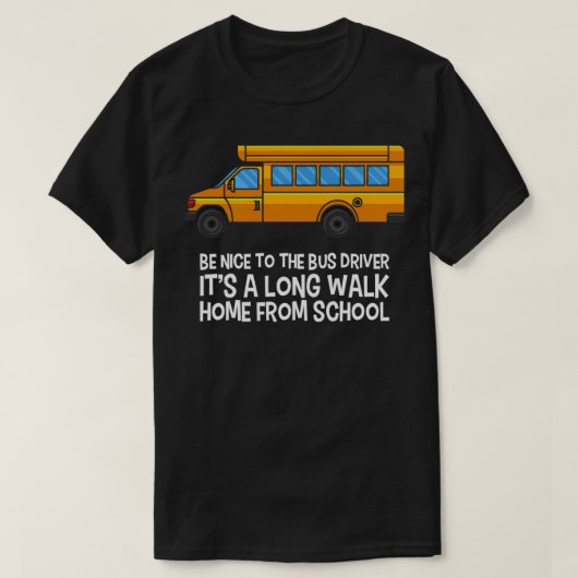Buschauffeur die een schoolbus bestuurt t-shirt (Design voorkant)