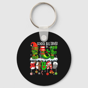 Buschauffeur Elf Squad Kerst Kleurrijke Elf Hoed  Sleutelhanger