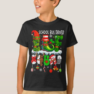 Buschauffeur Elf Squad Kerst Kleurrijke Elf Hoed T-shirt