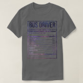 Buschauffeur Funny Bus Driving Nutrition Label T-shirt (Design voorkant)