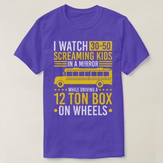 Buschauffeur Funny School Bus T-shirt (Design voorkant)