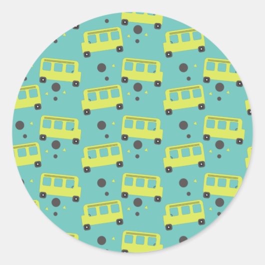 Buschauffeur Geel Confetti Leraar Ronde Sticker (Voorkant)