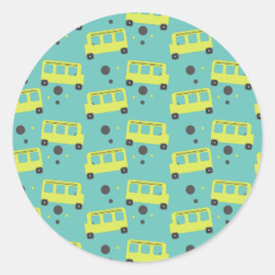Buschauffeur Geel Confetti Leraar Ronde Sticker