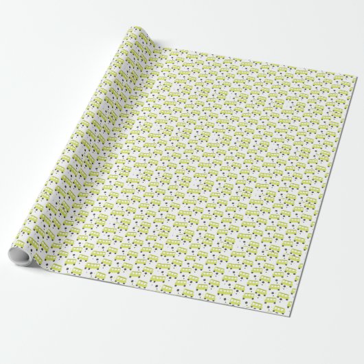 Buschauffeur Gele Confetti Leraar   Cadeaupapier (Uitgerold)