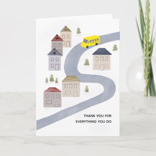 Buschauffeur Kerst Bedankt Schoolleerkracht Kaart (Voorkant)