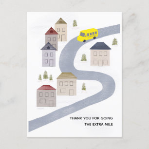 Buschauffeur Kerstmis Dank je schoolleraar Briefkaart