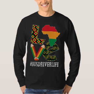 Buschauffeur Liefde Kaart Afro-Amerikaanse Zwarte  T-shirt
