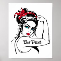 Buschauffeur Rosie de riveter omhoog