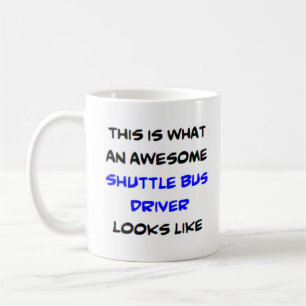 buschauffeur, shuttle, geweldige koffiemok