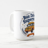 Buschauffeur Superstar Retro Schoolbus Koffiemok (Voorkant links)