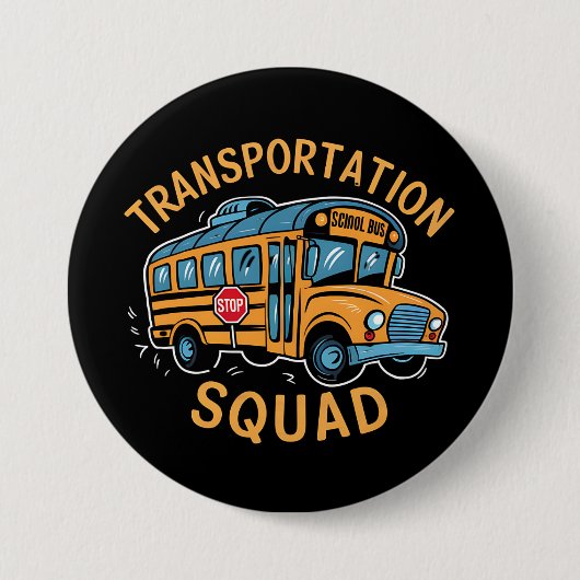 Buschauffeur Transportploeg Ronde Button 7,6 Cm (Voorkant)