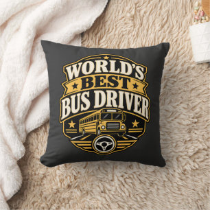 Buschauffeur trots T-shirt 's werelds beste buscha Kussen