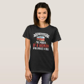 Buschauffeur Vrouw Rijden T-shirt (Voorkant volledig)