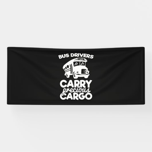 Buschauffeurs dragen een kostbare lading spandoek (Horizontaal)