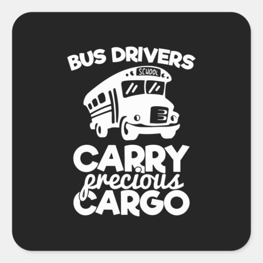 Buschauffeurs dragen een kostbare lading vierkante sticker (Voorkant)