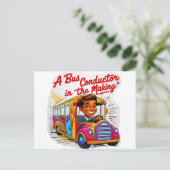 Busconducteur, chauffeur briefkaart (Staand voorkant)