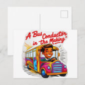 Busconducteur, chauffeur briefkaart (Voorkant / Achterkant)