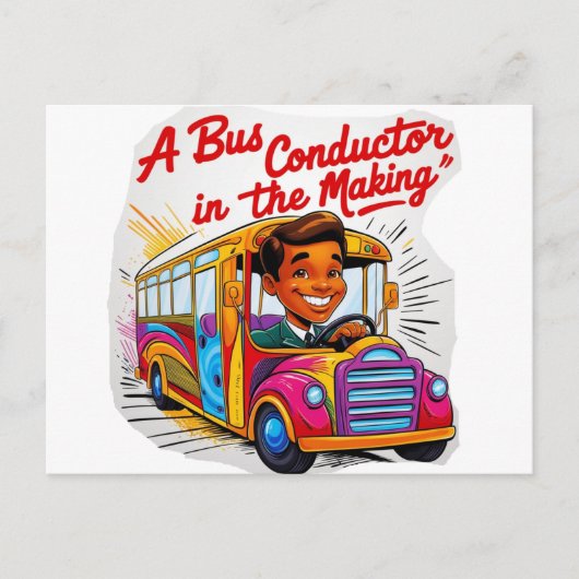 Busconducteur, chauffeur briefkaart (Voorkant)