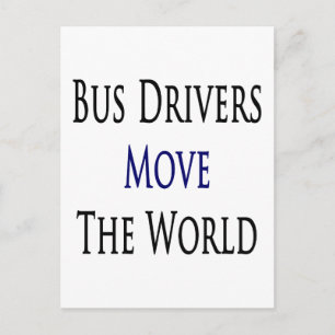 Busdrivers verplaatsen de wereld briefkaart