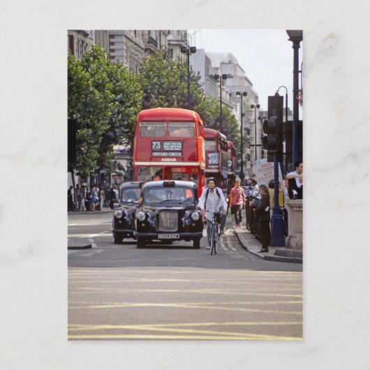 Buses, Taxis on Oxford Street, Londen 1998 Briefkaart (Voorkant)