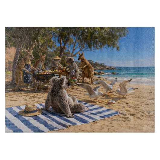 Bush BBQ with Kangaroos and Koalas Snijplank (Voorkant)