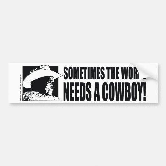 BUSH-Cowboy-Hoed-Wit Bumpersticker (Voorkant)