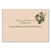 Bush Garden Groen - zacht roze rozen tafelkaartjes Kaart (Achterkant)