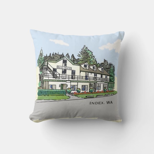 Bush House Inn Kussen 16" x 16" (Voorkant)
