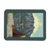 Bush Plane & Fishing - Glacier National Park, MT Magneet (Horizontaal)