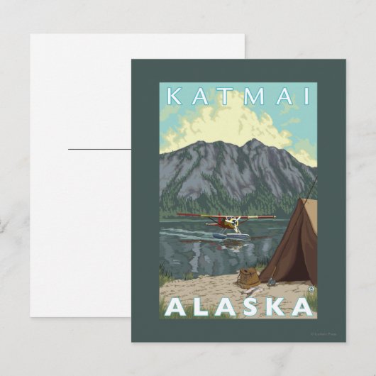 Bush Plane & Fishing - Katmai, Alaska Briefkaart (Voorkant / Achterkant)