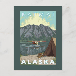 Bush Plane & Fishing - Katmai, Alaska Briefkaart