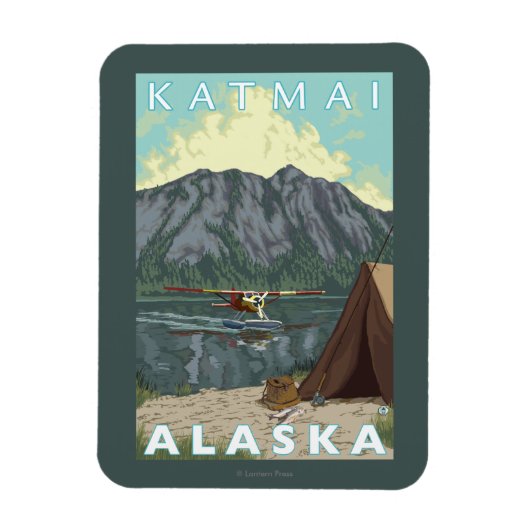 Bush Plane & Fishing - Katmai, Alaska Magneet (Verticaal)