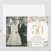 Bush Roze Bloem 50ste Verjaardag Kaart (Voorkant / Achterkant)