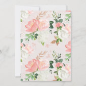 Bush Roze en Gouden Bloemige Waterverf Save the Da Kaart (Achterkant)